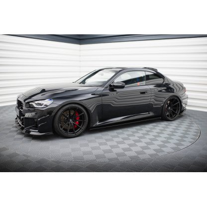 Maxton Design difuzory pod boční prahy ver.3 pro BMW M2 G87, černý lesklý plast ABS