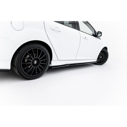 Maxton Design difuzory pod boční prahy ver.3 pro Ford Focus ST Mk3, Mk3 Facelift, černý lesklý plast ABS