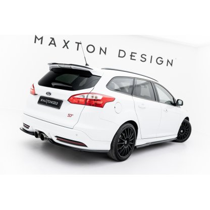 Maxton Design difuzory pod boční prahy ver.3 pro Ford Focus ST Mk3, Mk3 Facelift, černý lesklý plast ABS