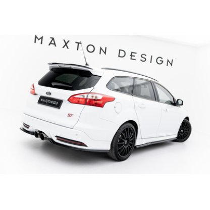 Maxton Design difuzory pod boční prahy ver.3 pro Ford Focus ST Mk3, Mk3 Facelift, černý lesklý plast ABS