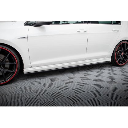 Maxton Design difuzory pod boční prahy ver.3 pro Volkswagen Golf R Mk7, černý lesklý plast ABS