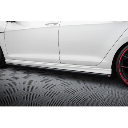 Maxton Design difuzory pod boční prahy ver.3 pro Volkswagen Golf R Mk7, černý lesklý plast ABS