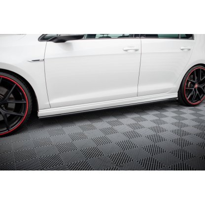 Maxton Design difuzory pod boční prahy ver.3 pro Volkswagen Golf R Mk7, černý lesklý plast ABS