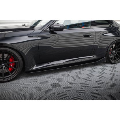 Maxton Design difuzory pod boční prahy ver.4 pro BMW M2 G87, černý lesklý plast ABS
