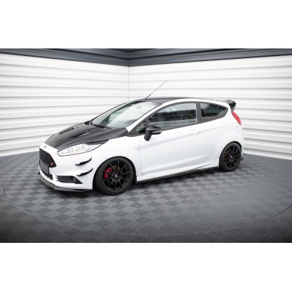 Maxton Design difuzory pod boční prahy ver.4 pro Ford Fiesta ST Mk7, černý lesklý plast ABS, ST-Line