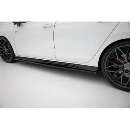 Maxton Design difuzory pod boční prahy ver.4 pro Volkswagen Golf GTI Mk8, černý lesklý plast ABS