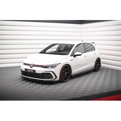 Maxton Design difuzory pod boční prahy ver.4 pro Volkswagen Golf GTI Mk8, černý lesklý plast ABS