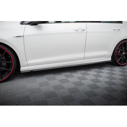 Maxton Design difuzory pod boční prahy ver.4 pro Volkswagen Golf R Mk7, černý lesklý plast ABS