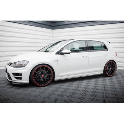 Maxton Design difuzory pod boční prahy ver.4 pro Volkswagen Golf R Mk7, černý lesklý plast ABS