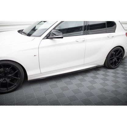 Maxton Design difuzory pod boční prahy ver.5 pro BMW řada 1 F20- F21 Facelift, černý lesklý plast ABS, MPack/M140i