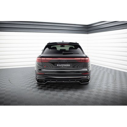 Maxton Design horní prodloužení spoileru 3d pro Audi Q8 Mk 1 FL, černý lesklý plast ABS, S-Line