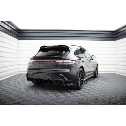 Maxton Design horní prodloužení spoileru 3d pro Porsche Macan GTS Mk1 Facelift 2, černý lesklý plast ABS