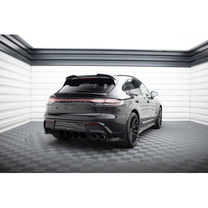 Maxton Design horní prodloužení spoileru 3d pro Porsche Macan GTS Mk1 Facelift 2, černý lesklý plast ABS