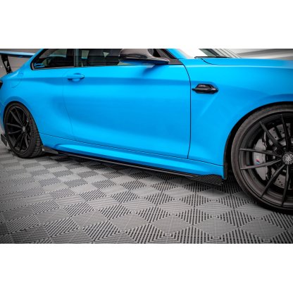 Maxton Design křidélka bočních difuzorů pro BMW M2 F87, černý lesklý plast ABS