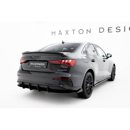 Maxton Design křidélka bočních difuzorů zad. nárazníku pro Audi A3 8Y, černý lesklý plast ABS, Sedan