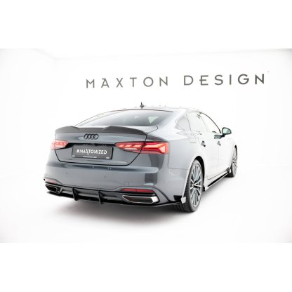 Maxton Design křidélka bočních difuzorů zad. nárazníku pro Audi A5 F5 Facelift, černý lesklý plast ABS