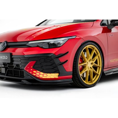 Maxton Design přítlačná křidélka předního nárazníku pro Volkswagen Golf GTI Mk8 Facelift, plast ABS bez povrchové úpravy, Clubsport