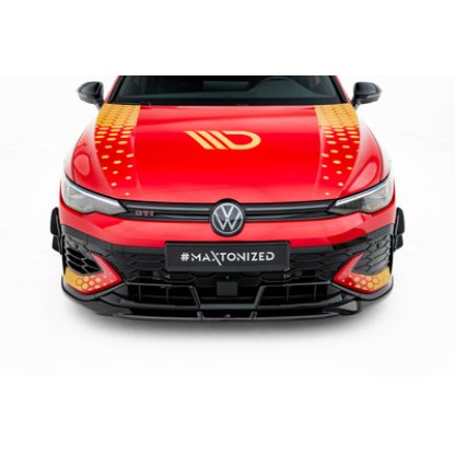 Maxton Design přítlačná křidélka předního nárazníku pro Volkswagen Golf GTI Mk8 Facelift, plast ABS bez povrchové úpravy, Clubsport