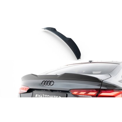 Maxton Design prodloužení spoileru 3d pro Audi A5 F5 Facelift, černý lesklý plast ABS, S-Line Sportback/Sportback