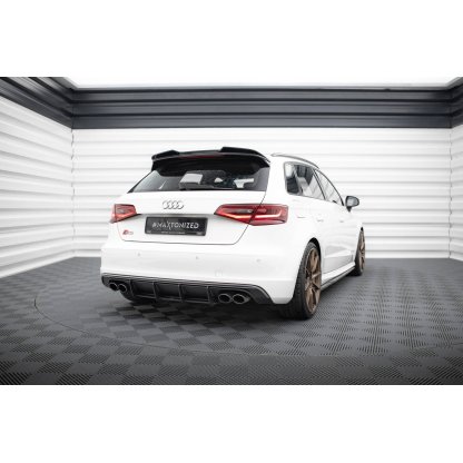 Maxton Design prodloužení spoileru 3d pro Audi S3 8V, černý lesklý plast ABS, Sportback/Hatchback