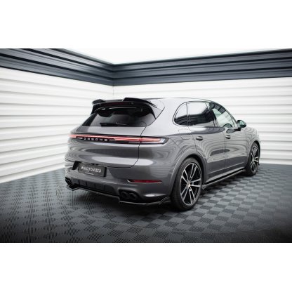 Maxton Design prodloužení spoileru 3d pro Porsche Cayenne Mk3 Facelift, černý lesklý plast ABS, SUV - S/ E-Hybrid/ S E-Hybrid