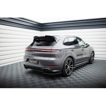 Maxton Design prodloužení spoileru 3d pro Porsche Cayenne Mk3 Facelift, černý lesklý plast ABS, SUV - S/ E-Hybrid/ S E-Hybrid