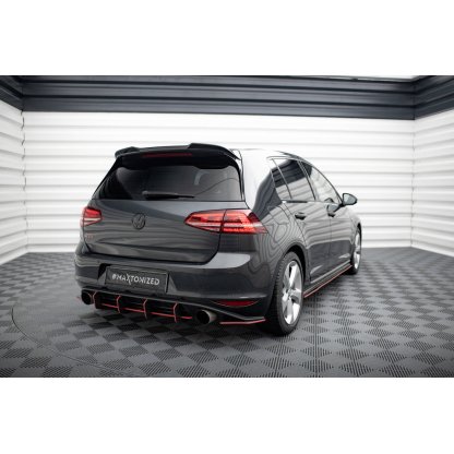 Maxton Design prodloužení spoileru 3d pro Volkswagen Golf GTI Mk7, Mk7 Facelift, černý lesklý plast ABS