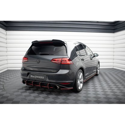 Maxton Design prodloužení spoileru 3d pro Volkswagen Golf R-Line Mk7, Mk7 Facelift, černý lesklý plast ABS