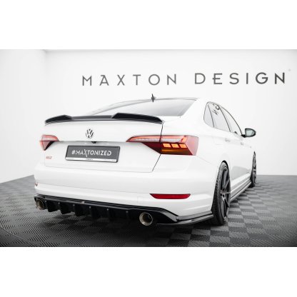 Maxton Design prodloužení spoileru 3d pro Volkswagen Jetta Mk7 GLI, černý lesklý plast ABS