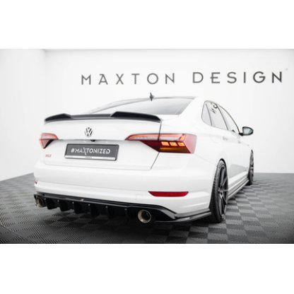 Maxton Design prodloužení spoileru 3d pro Volkswagen Jetta Mk7 GLI, černý lesklý plast ABS