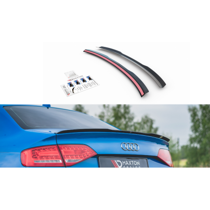 Maxton Design prodloužení spoileru pro Audi A4 B8, černý lesklý plast ABS