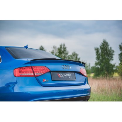 Maxton Design prodloužení spoileru pro Audi A4 B8, černý lesklý plast ABS