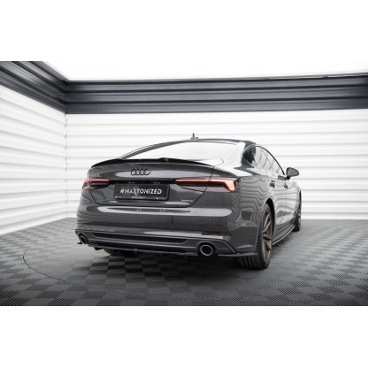 Maxton Design prodloužení spoileru pro Audi A5 F5, F5 FL, černý lesklý plast ABS, S-Line, Sportback