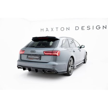 Maxton Design prodloužení spoileru pro Audi A6, S6 C7, C7 FL, černý lesklý plast ABS
