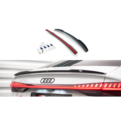 Maxton Design prodloužení spoileru pro Audi A7 C8 S-Line, černý lesklý plast ABS