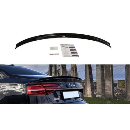Maxton Design prodloužení spoileru pro Audi S8 D4 FL, černý lesklý plast ABS