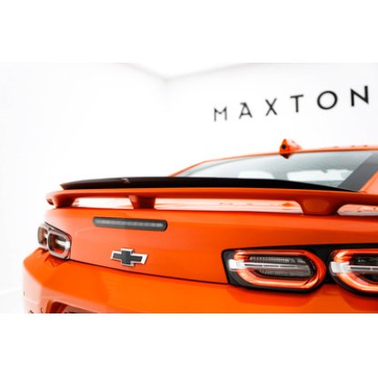 Maxton Design prodloužení spoileru pro Chevrolet Camaro SS Mk6 Facelift, černý lesklý plast ABS