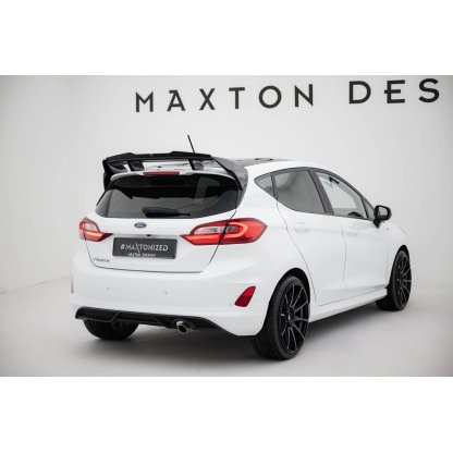Maxton Design prodloužení spoileru pro Ford Fiesta ST Mk8, Mk8 Facelift, černý lesklý plast ABS, pouze pro vozy s Maxton spoilerem FO-FI-8-FH1FP
