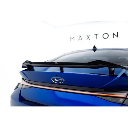 Maxton Design prodloužení spoileru pro Hyundai Elantra N Mk7, černý lesklý plast ABS