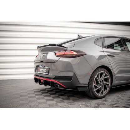 Maxton Design prodloužení spoileru pro Hyundai I30 Mk3, MK3 Facelift, černý lesklý plast ABS, Fastback N-Line