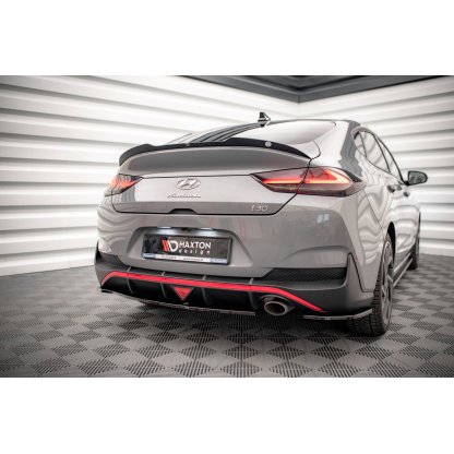 Maxton Design prodloužení spoileru pro Hyundai I30 Mk3, MK3 Facelift, černý lesklý plast ABS, Fastback N-Line