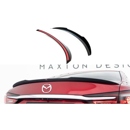 Maxton Design prodloužení spoileru pro Mazda 6 Mk3 FL, černý lesklý plast ABS, Sedan