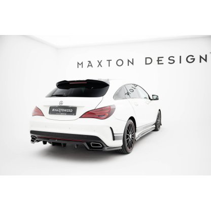 Maxton Design prodloužení spoileru pro Mercedes CLA C 117 Facelift 45 AMG, C 117 Facelift/AMG-Line, černý lesklý plast ABS, Shooting Brake
