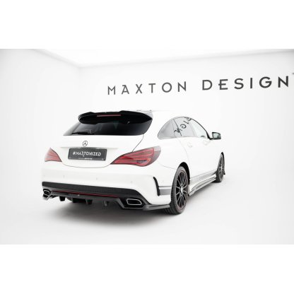 Maxton Design prodloužení spoileru pro Mercedes CLA C 117 Facelift 45 AMG, C 117 Facelift/AMG-Line, černý lesklý plast ABS, Shooting Brake