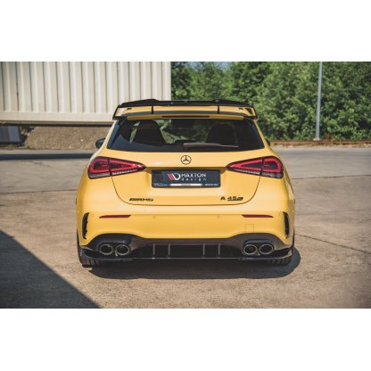 Maxton Design prodloužení spoileru pro Mercedes třída A W177 45 AMG, černý lesklý plast ABS, pouze pro Aero package