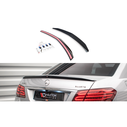 Maxton Design prodloužení spoileru pro Mercedes třída E W212 Facelift/Sedan/E63 AMG, černý lesklý plast ABS