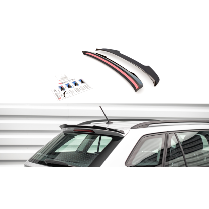 Maxton Design prodloužení spoileru pro Škoda Fabia Mk3, černý lesklý plast ABS, pouze pro Combi