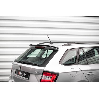 Maxton Design prodloužení spoileru pro Škoda Fabia Mk3, černý lesklý plast ABS, pouze pro Combi