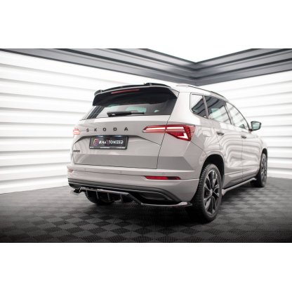 Maxton Design prodloužení spoileru pro Škoda Karoq MK1 Facelift Sportline, černý lesklý plast ABS