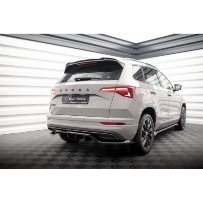 Maxton Design prodloužení spoileru pro Škoda Karoq MK1 Facelift Sportline, černý lesklý plast ABS